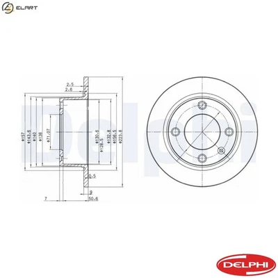2x BRAKE DISC BG2691 FOR CITROEN DHW /D9B /DJZ /DHY /DHX 1.9L LFX /LFY 1.8L 4cyl - Image 1 of 4
