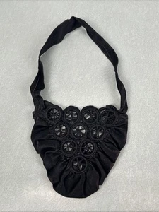 Antique Mourning Mourners Purse Circa 1800s Black Victorian Rare - Picture 1 of 3