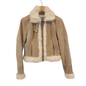 Vintage Wilsons Maxima Suede Cropped Jacket Women’s Small Tan Beige Fur Trim Y2K 90s - Bild 1 von 11