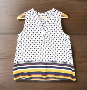 ANTHROPOLOGIE MINE Blouse Women's Medium Quarter Button Up Vneck Lightweight Top - Picture 1 of 9