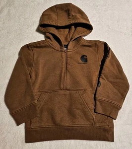 Carhartt Hoodie Kleinkind 2T braun Pullover 1/2 Zip Logo Sweatshirt Outdoor Wandern - Bild 1 von 7