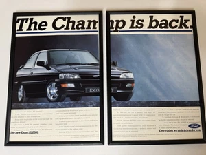 FRAMED Original 1992 Mk5 Ford Escort RS 2000 Magazine Advert Poster Garage Retro - Picture 1 of 3