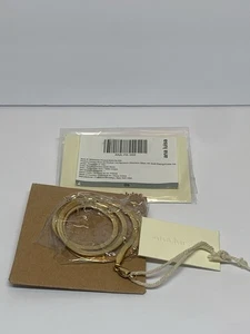 ANA LUISA Gold Plated Ina Necklace Herringbone 16” Chain, MSRP $85 ~ NWT - Picture 1 of 8