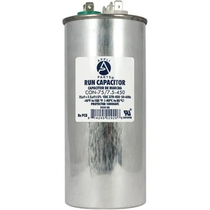 Condensador de doble funcionamiento Appli Parts para CA 75+7,5 MFD UF (microfaradios) 370 vac o 450 V - Imagen 1 de 8