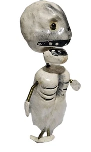 Japan Composition Halloween Skeleton Figure Ornament With Spring Arms Legs Fur - Picture 1 of 8