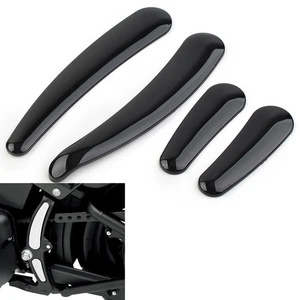 4x Black Curved Swingarm Frame Insert Set Fit Harley Softail Models 08-up - Picture 1 of 10