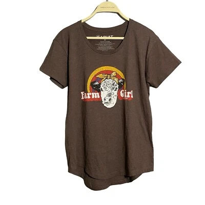 Camiseta Ariat Granja Niña Mujer Talla M Marrón Vaquera Western Country Country Foto 1 de 4