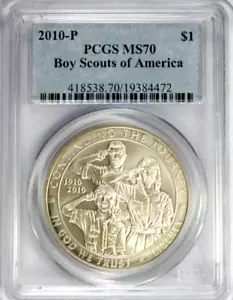 2010-P Boy Scouts of America Dollar PCGS MS 70 #GA5-72 - Picture 1 of 2