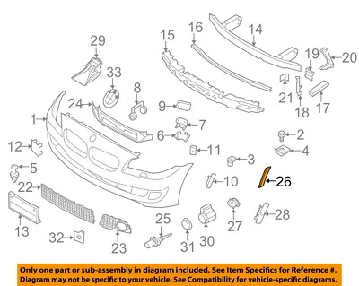 Parachoques delantero derecho BMW OEM 12-16 528i 63147842960 Foto 1 de 2
