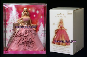 Muñeca Barbie de vacaciones 2009 Barbie coleccionista adornos de Navidad lote 2 - Imagen 1 de 3