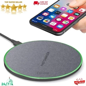 Chargeur Rapide Sans Fil Ultra Mince 15W Pad Qi Charge pour iPhone Samsung Android - Photo 1 sur 6