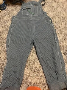 VTG Key Imperial Aristocrat Overalls Mens Size 42x30 Striped Railroad Bibs  MINT - Picture 1 of 8