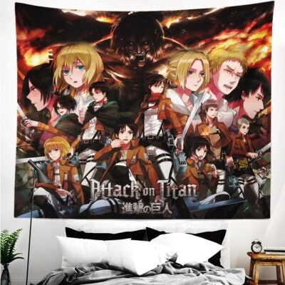Настенный декор гобелен Attack on Titan для гостиной спальни мальчика - Изображение 1 из 2