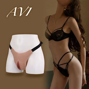 Avi Silicone Pants Fake Vagina T-Back Camel Toe GAFF Thong Crossdress Panties - Picture 1 of 9