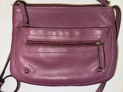 Bandolera Danier de cuero granulado púrpura Foto 1 de 4