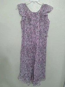 Talbots Kleid Damen Gr. 4 Mehrfarbig Blumen Ärmellos Plissee Midi mit Slip " - Bild 1 von 3
