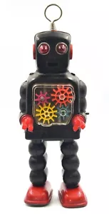 Christmases Special vintage Gears Tin robot windup K O Japan works - Picture 1 of 6