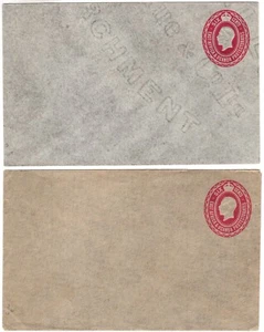 K.U.T. SOBRES DE PAPELERÍA POSTAL GEORGE V 6c, dos tipos de papel, sin usar - Imagen 1 de 2