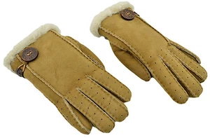 $195 UGG Australia Brown SHEARLING Piel Gamuza Guantes de cuero NUEVA COLECCIÓN - Imagen 1 de 4
