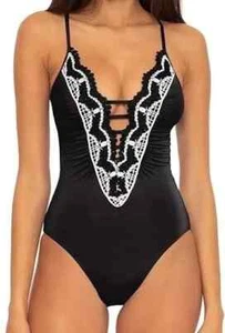 Becca by Rebecca Virtue Delilah Clare Plunge One-Piece Swimsuit Size XL - Picture 1 of 2