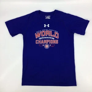 Under Armour Youth Shirt Size YXL Blue Chicago Cubs T-Shirt - Picture 1 of 12