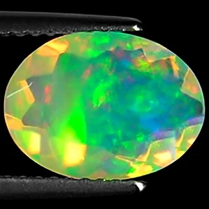 Piedra preciosa de ópalo facetado etíope natural de 1,68 quilates corte facetado ovalado multicolor - Imagen 1 de 2