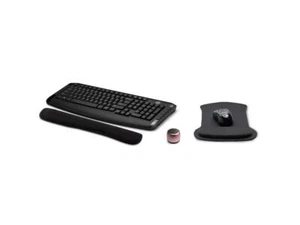 HP Wireless Keyboard and Mouse 300, Waverest Gel Pads, & Bluetooth Speaker - Picture 1 of 5