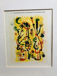 Joan Miro Stampa Originale M. Leiris Libro Mourlot da Anthologie de L'Humour Noir - Foto 1 di 5