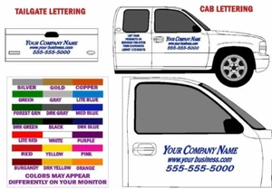 TRUCK DOOR + TAILGATE BUSINESS LETTERING - Decals - Advertise Your Company - Picture 1 of 1
