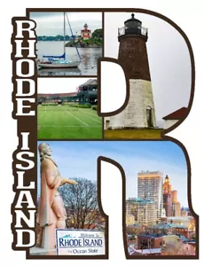 Rhode Island Capital R Collage Fridge Magnet - Picture 1 of 1