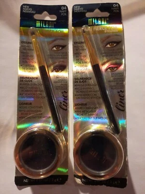 2 MILANI Fierce Foil Eyeliner Intense Metallic Foil Finish NAVY FOIL 04 Sealed - Image 1 of 4
