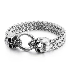 Retro domineering skull animal emperor men's titanium steel bracelet - Picture 1 of 7