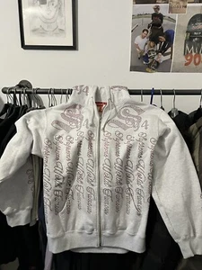 supreme rhinestone zip up hooded / hoodie / sweatshirt - Bild 1 von 5