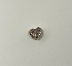 Pandora Sisters Heart Bead Charm Sterling Silver Pink CZ 0.4" 3.9grams - Picture 1 of 17