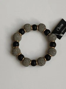 Chuns Mode Damen Schmuck Schwarz Silber Gold Schlicht Armband Perlen Elastisch - Bild 1 von 9