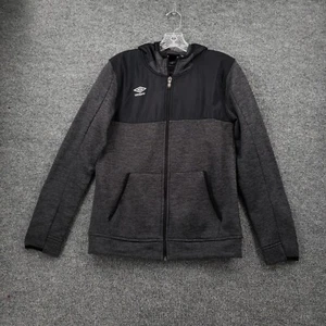 Umbro Hoodie Boys XL Youth Gray Sweatshirt Full Zip Fleece Performance Heather - Picture 1 of 13