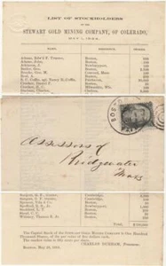 Stewart Gold Mining Company Rundschreiben - 1864 - Bild 1 von 1