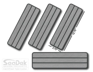 SeaDek Boat EVA Step Pads - Non Skid 4-Pc Stick On  - StormGray-DarkGray - Teak - Foto 1 di 5