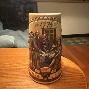 Miller Lite 1991 BIRTH OF  A NATION Beer STEIN Mug CONSTITUTION BEER - Picture 1 of 6