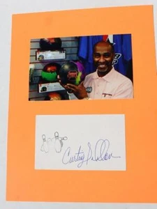 Curtis Odom Professional Bowler Hand Signed Autographed 3X5 Card Photo Set Mat - - Picture 1 of 1