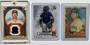 Brandon Woodruff (Relic) & William Contreras (Ref) & Corbin Burnes (Portrait)