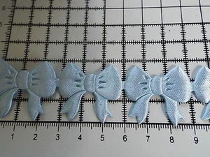 1 m - Blue,Satin Lace Ribbon- Bow Motif -Trimming,Appliques,Wedding- 3cm x 3cm - Picture 1 of 3