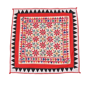 Tapiz vintage bordado a mano floral colgante de pared textil de pared 2,6 x 2,8 pies - Imagen 1 de 7