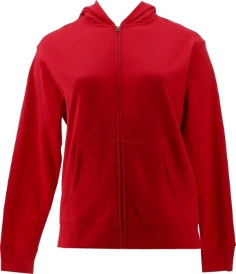 Sudadera para mujer Lands' End UNF cremallera frontal roja M nueva sin etiquetas (928) Foto 1 de 4