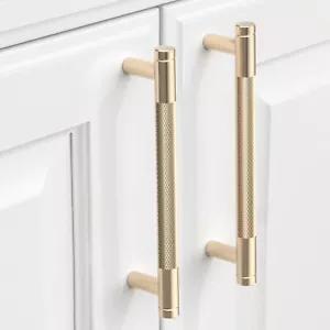 10 Stück gerändelte Schrankgriffe 5 Zoll gebürstetes Messing Küche Schrankgriffe - Bild 1 von 5