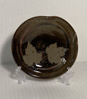 Maple Leaves Pottery Dish Handmade  Starr Hanover PA 5.25 Inch Gray Green Brown