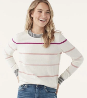 Espléndido Suéter 100% Cachemira Suave Rosa Crema Pasteles L Lujo Acogedor Informal Divertido Foto 1 de 4