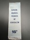 ANTIQUE CARSON-COUNCIL SCOTTISH RITE 16TH DEGREE PRINCES OF JERUSALEM BADGE K539