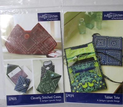 Indygo Junction Patterns Lot 2 Cleverly Stitched Cases IJ905 Tablet Tote IJ939 - Image 1 of 4