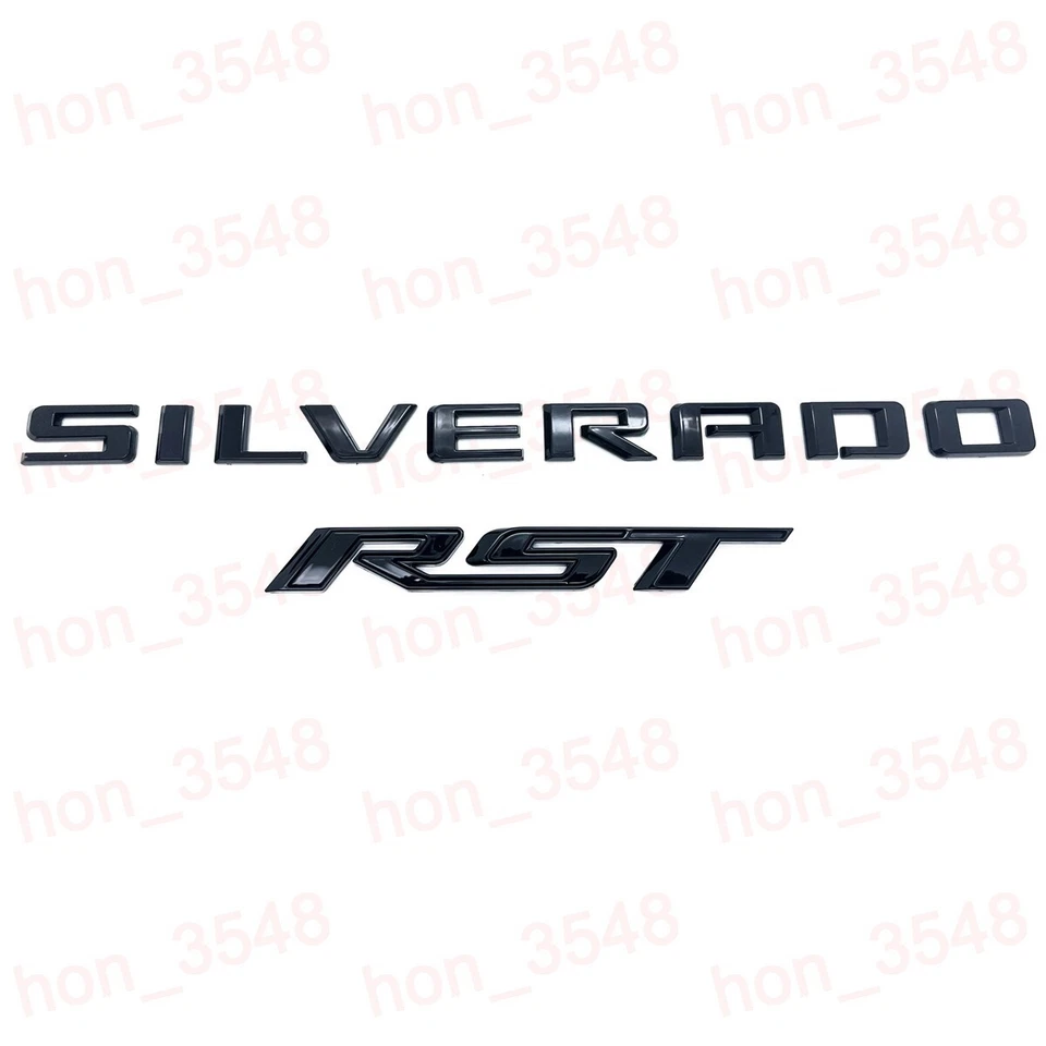 Se adapta a Silverado 2019-2024 emblema trasero negro brillante rojo insignia letra RST Foto 1 de 1